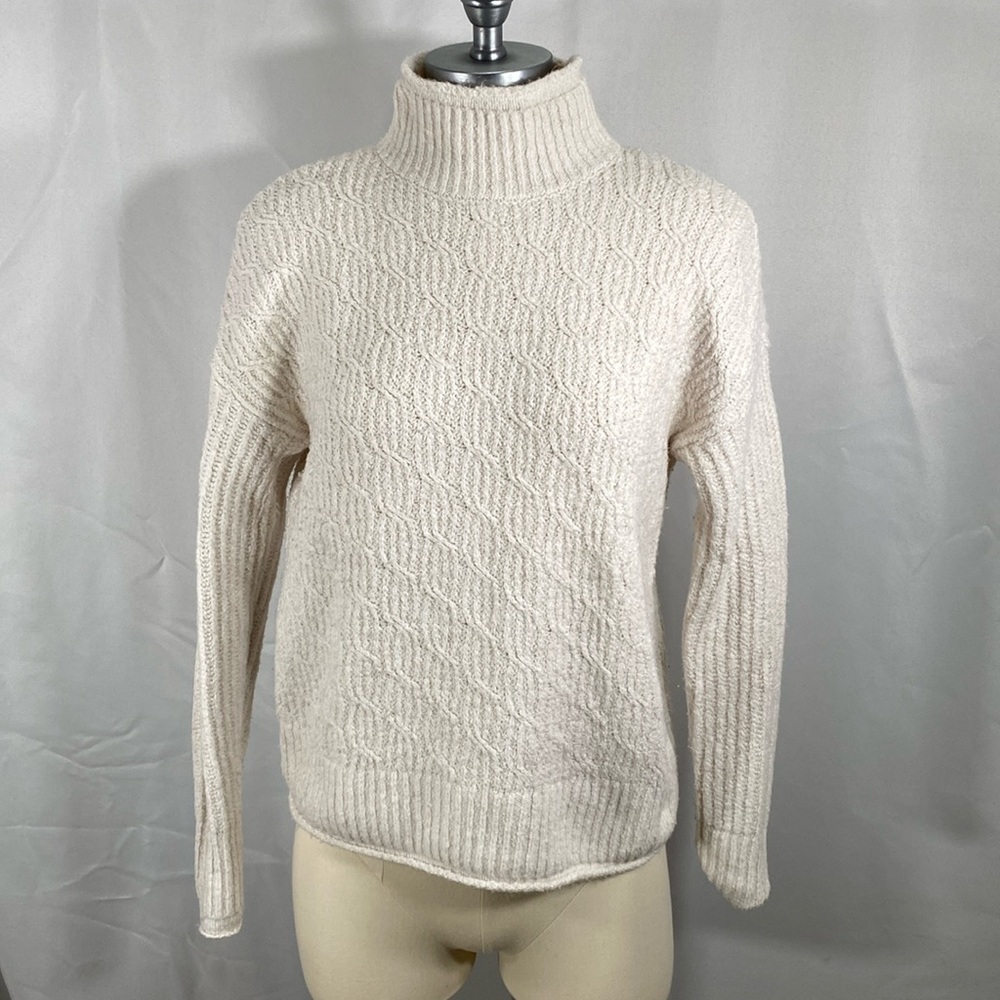 Rachel cream ski t neck sweater soft warm ski bunny resortwear winter small